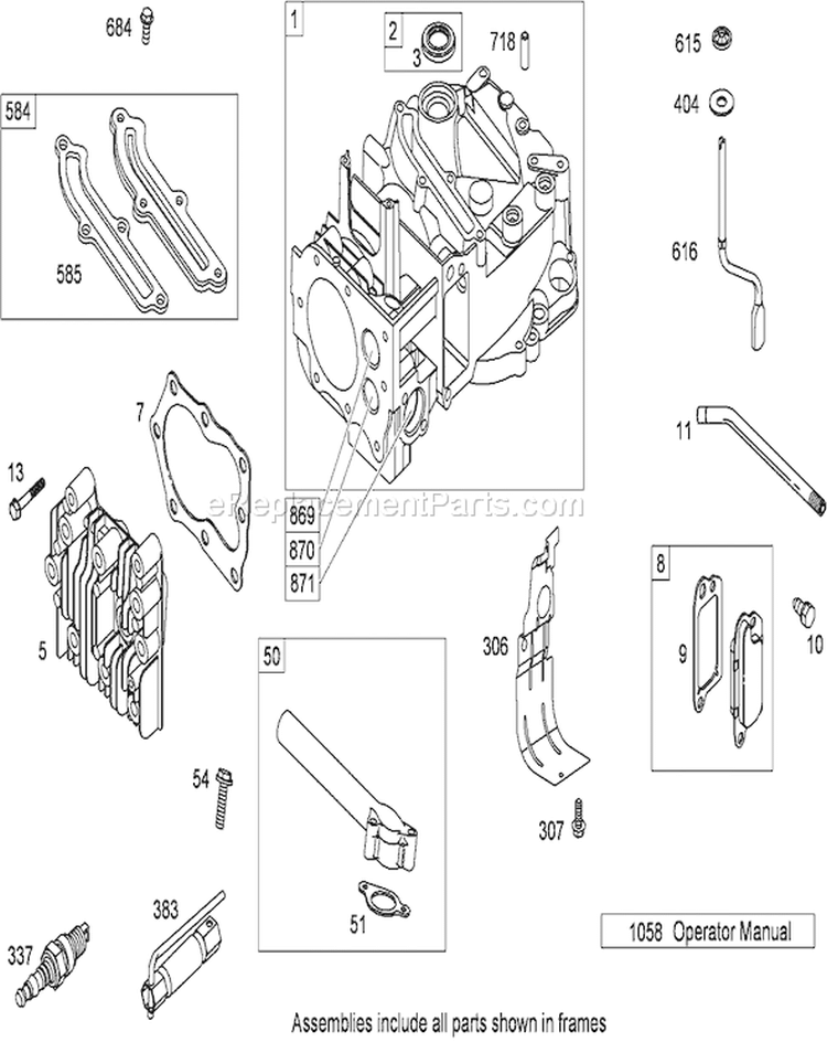 Cylinder Assembly Diagram and Parts List for 20792 280000001-280999999 - 2008 Toro Lawn Mower