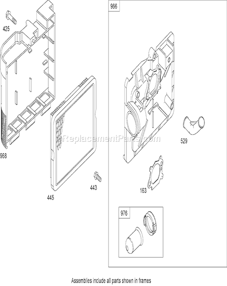 Air Cleaner Assembly Diagram and Parts List for 20793 270000001-270999999 - 2007 Toro Lawn Mower