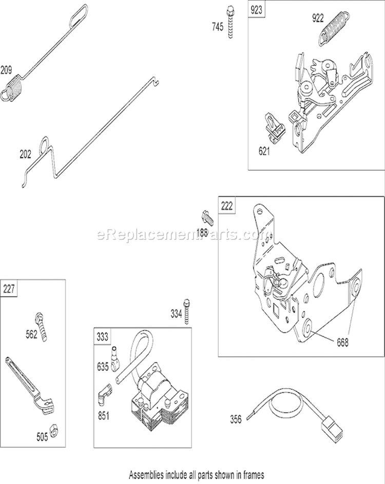 Governor Assembly Diagram and Parts List for 20793 270000001-270999999 - 2007 Toro Lawn Mower