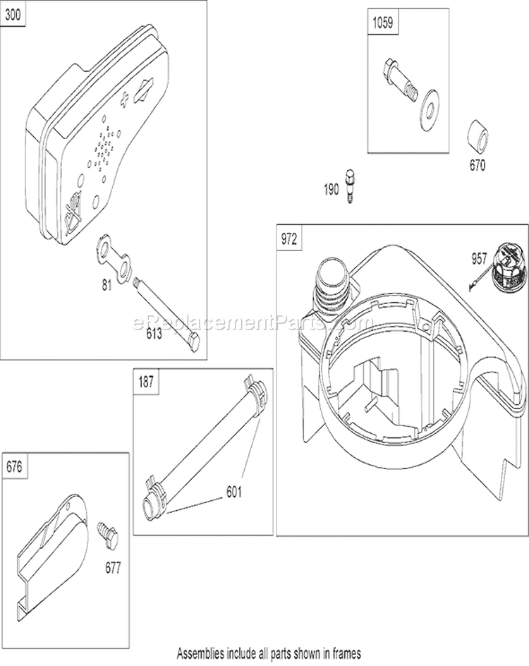 Muffler and Fuel Tank Diagram and Parts List for 20793 270000001-270999999 - 2007 Toro Lawn Mower
