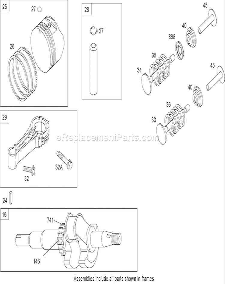Crankshaft Assembly Diagram and Parts List for 20793 270000001-270999999 - 2007 Toro Lawn Mower