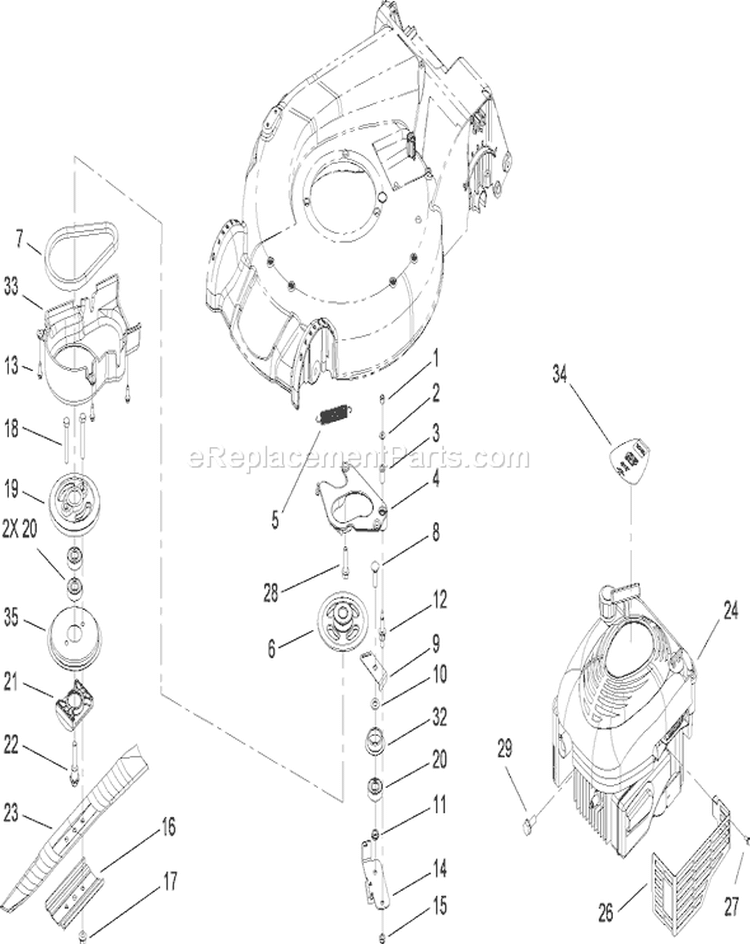 Engine Assembly Diagram and Parts List for 20793 280000001-280999999 - 2008 Toro Lawn Mower