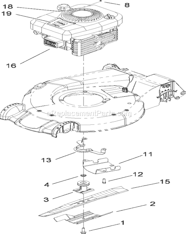 Engine Assembly Diagram and Parts List for 20794 280000001-280999999 - 2008 Toro Lawn Mower