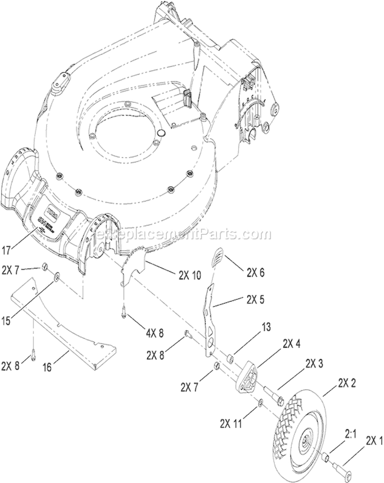 Front Wheel and Height-of-Cut Assembly Diagram and Parts List for 20792 290000001-290999999 - 2009 Toro Lawn Mower