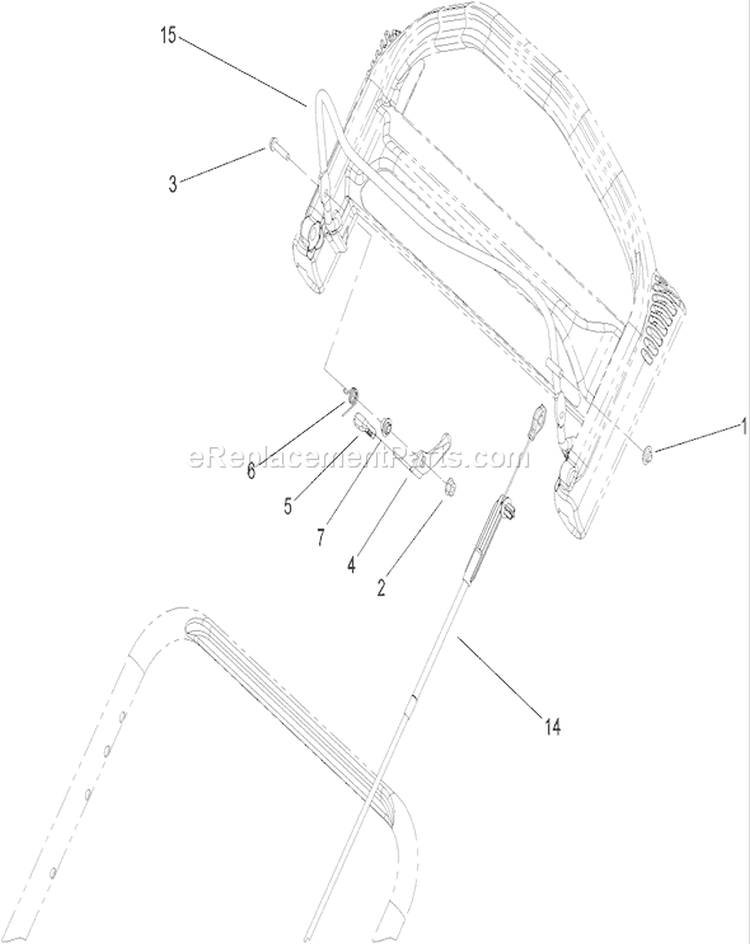 Brake Control Assembly Diagram and Parts List for 20795 250000001-250999999 - 2005 Toro Lawn Mower