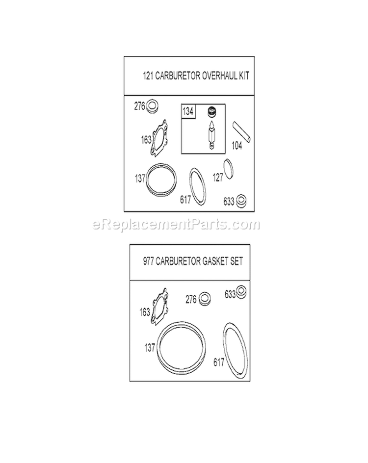 Carburetor Overhaul Kit Diagram and Parts List for 20054 250000001-250999999 - 2005 Toro Lawn Mower