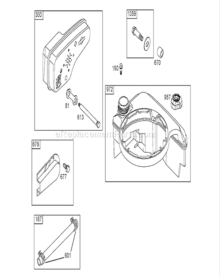 Muffler and Fuel Tank Assembly Diagram and Parts List for 20058 250000001-250999999 - 2005 Toro Lawn Mower