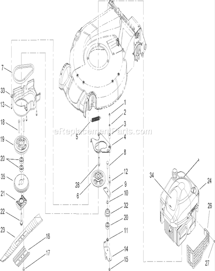 Engine Assembly Diagram and Parts List for 20795 270000001-270999999 - 2007 Toro Lawn Mower