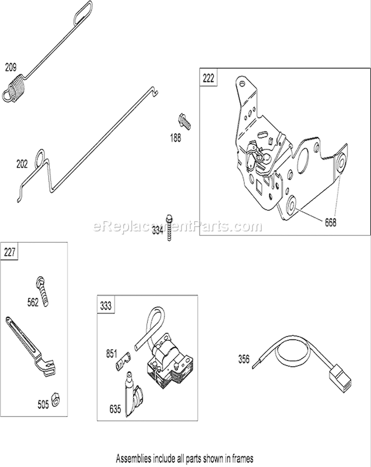 Governor Assembly Diagram and Parts List for 20792 280000001-280999999 - 2008 Toro Lawn Mower