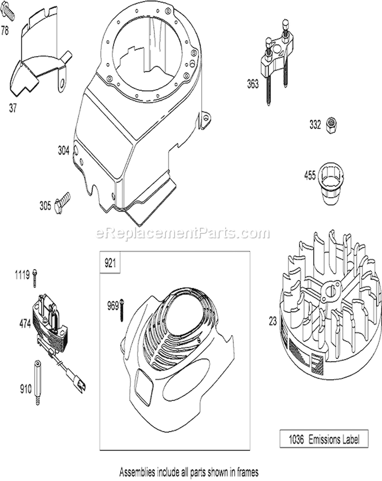 Blower Housing Assembly Diagram and Parts List for 20795 280000001-280999999 - 2008 Toro Lawn Mower