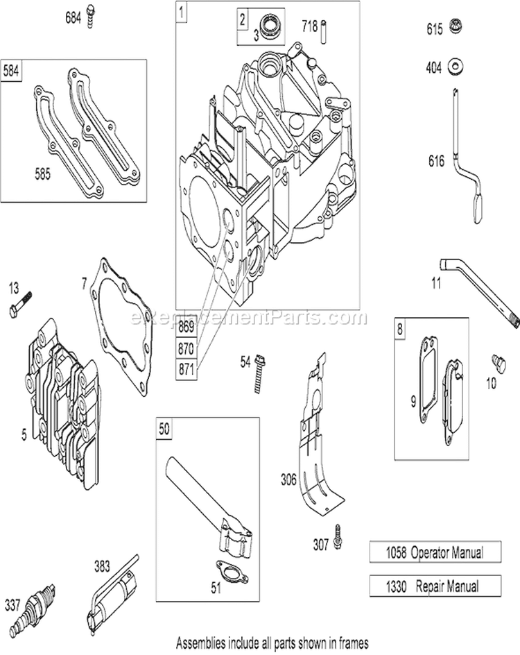 Cylinder Assembly Diagram and Parts List for 20795 280000001-280999999 - 2008 Toro Lawn Mower