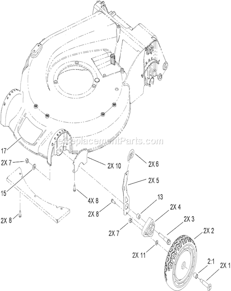 Front Wheel and Height-of-Cut Assembly Diagram and Parts List for 20795 290000001-290999999 - 2009 Toro Lawn Mower