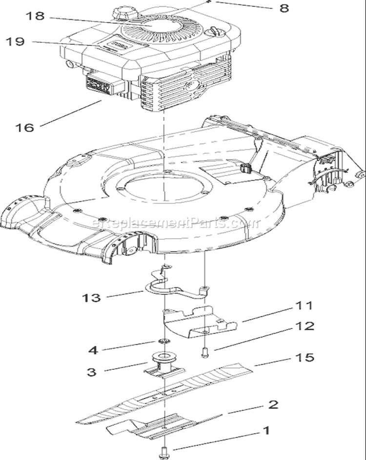 Engine Assembly Diagram and Parts List for 20794 270000001-270999999 - 2007 Toro Lawn Mower