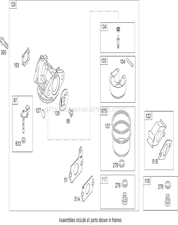 Carburetor Assembly Diagram and Parts List for 20796 280000001-280999999 - 2008 Toro Lawn Mower