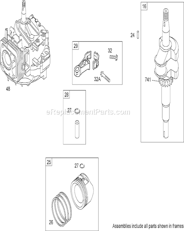 Crankshaft Assembly Diagram and Parts List for 20796 280000001-280999999 - 2008 Toro Lawn Mower