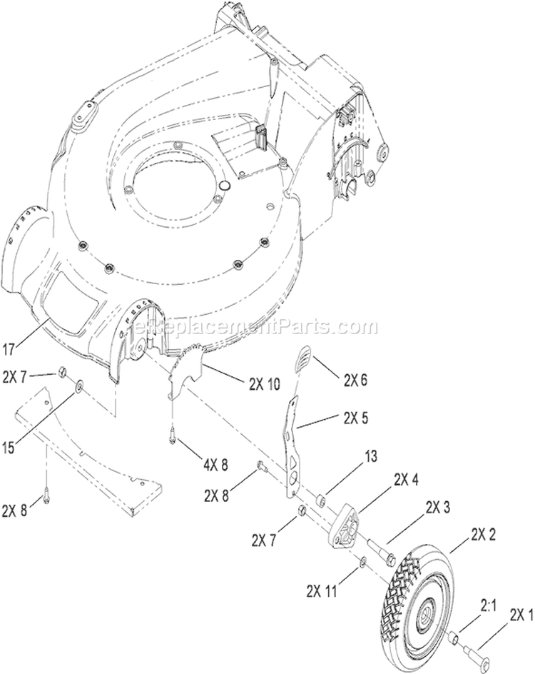 Front Wheel and Height-of-Cut Assembly Diagram and Parts List for 20796 290000001-290999999 - 2009 Toro Lawn Mower