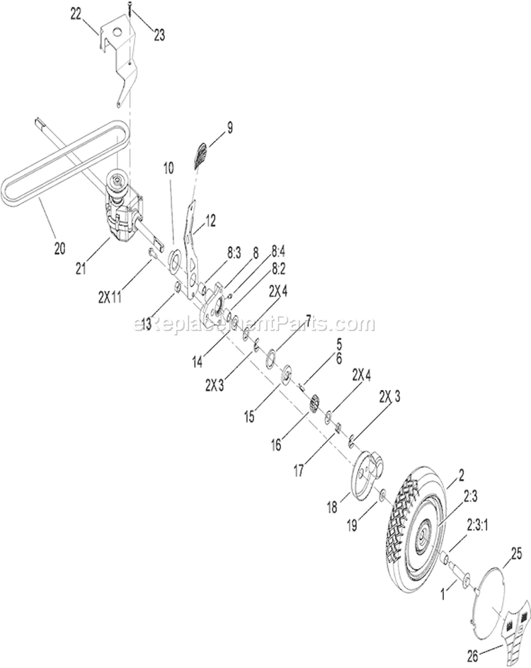 Rear Axle and Transmission Assembly Diagram and Parts List for 20792 290000001-290999999 - 2009 Toro Lawn Mower