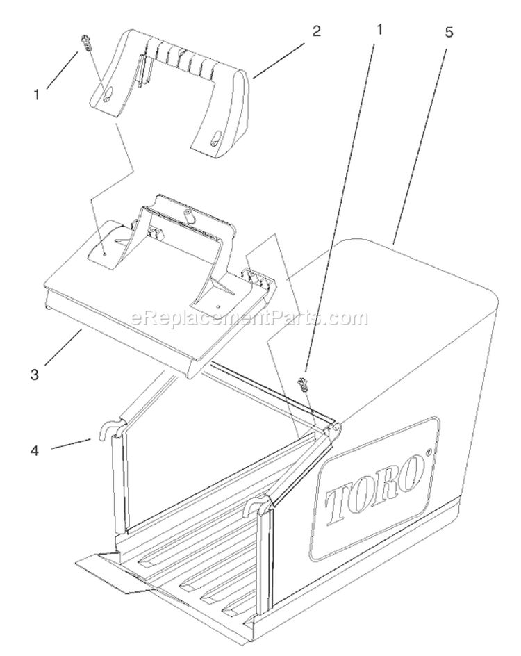 Bag And Components Assembly Diagram and Parts List for 20803 7900001-7999999 - 1997 Toro Lawn Mower