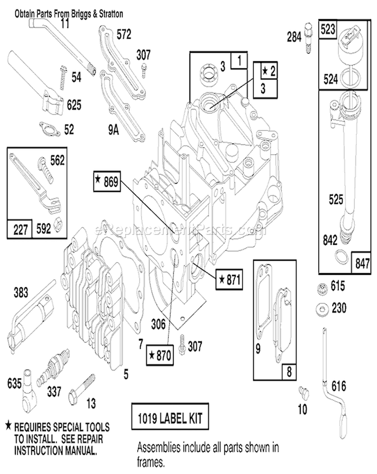 Engine Diagram and Parts List for 20803 7900001-7999999 - 1997 Toro Lawn Mower