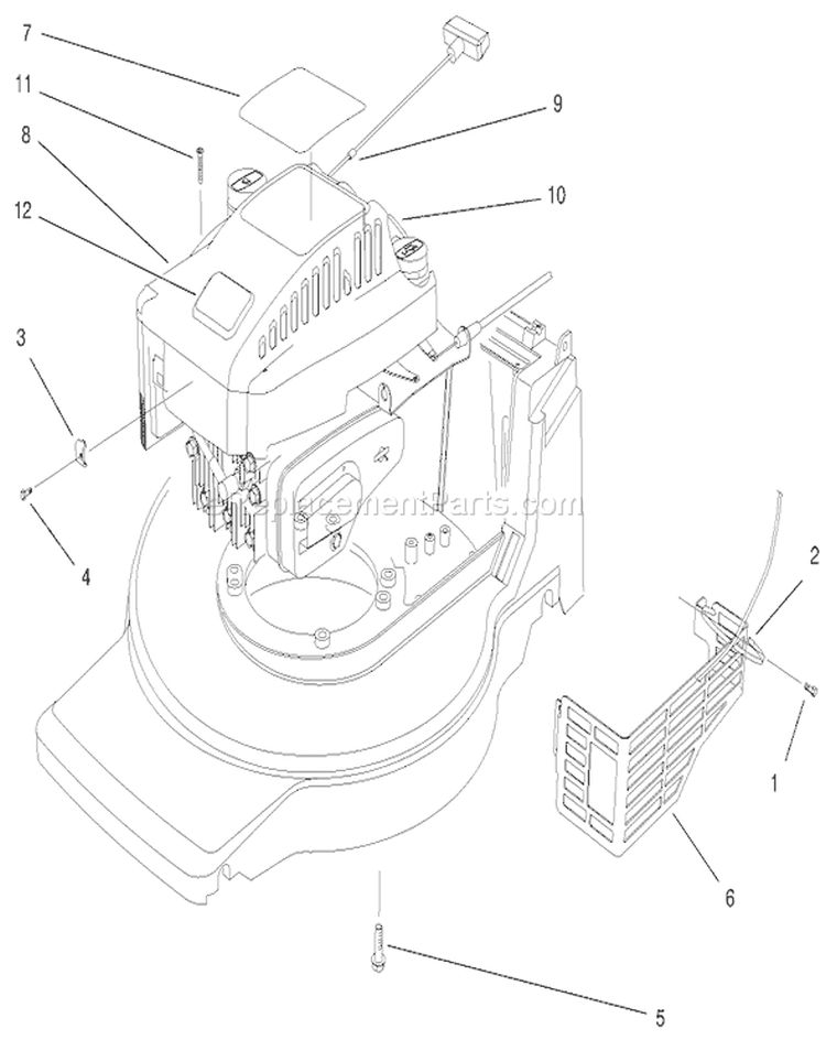 Engine Assembly Diagram and Parts List for 20803 9900001-9999999 - 1999 Toro Lawn Mower