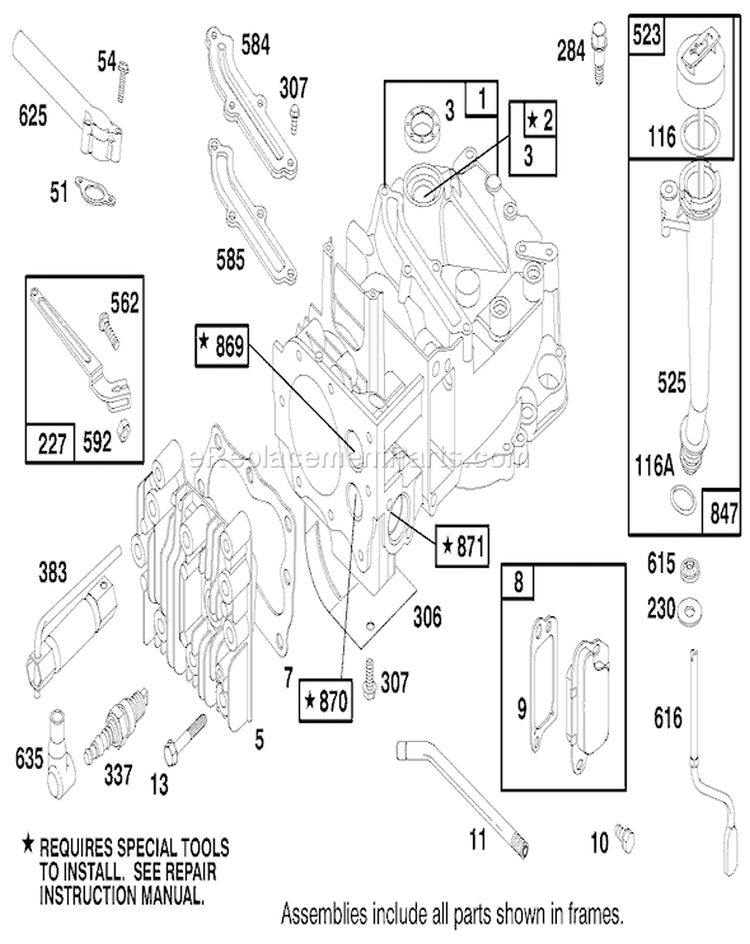 Engine Diagram and Parts List for 20803 9900001-9999999 - 1999 Toro Lawn Mower