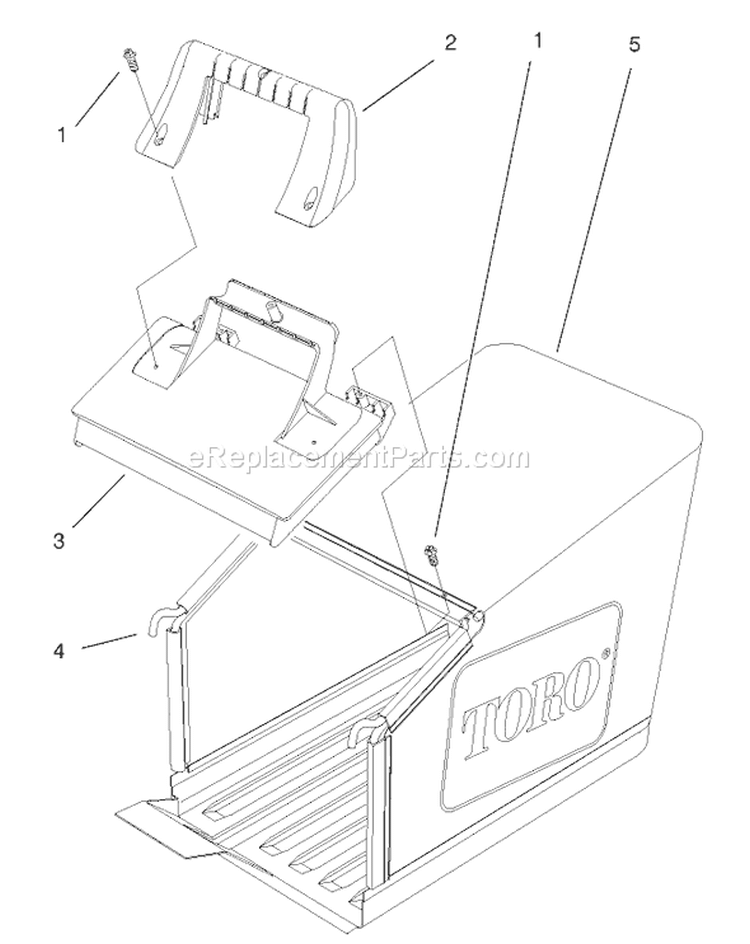 Bag And Components Assembly Diagram and Parts List for 20804 7900001-7999999 - 1997 Toro Lawn Mower