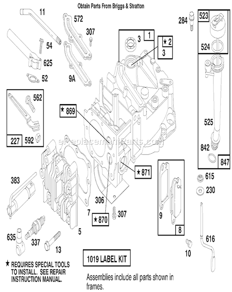 Engine Diagram and Parts List for 20804 7900001-7999999 - 1997 Toro Lawn Mower