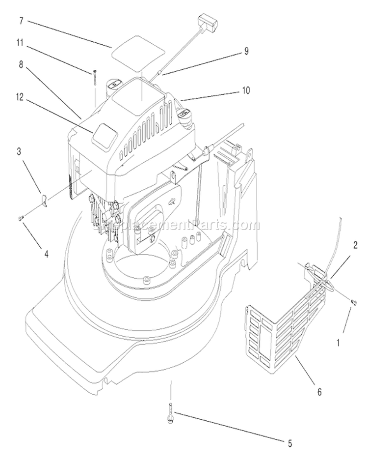 Engine Assembly Diagram and Parts List for 20804 8900001-8999999 - 1998 Toro Lawn Mower