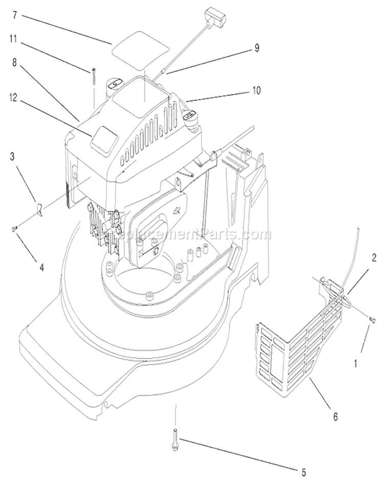 Engine Assembly Diagram and Parts List for 20804 9900001-9999999 - 1999 Toro Lawn Mower