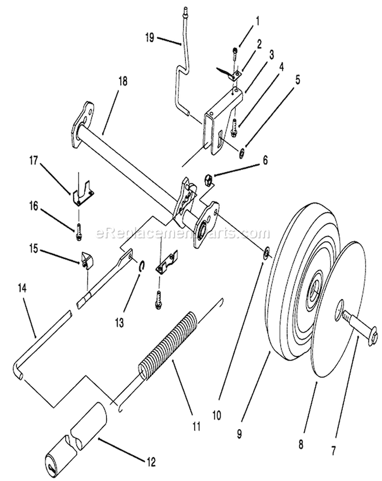 Rear Axle Assembly Diagram and Parts List for 20802BC 5900001-5999999 - 1995 Toro Lawn Mower
