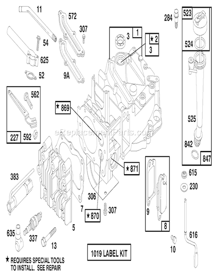 Engine Diagram and Parts List for 20808 7900001-7999999 - 1997 Toro Lawn Mower