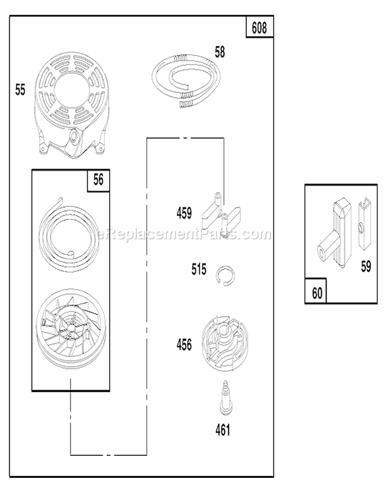 Page H Diagram and Parts List for 20808 7900001-7999999 - 1997 Toro Lawn Mower