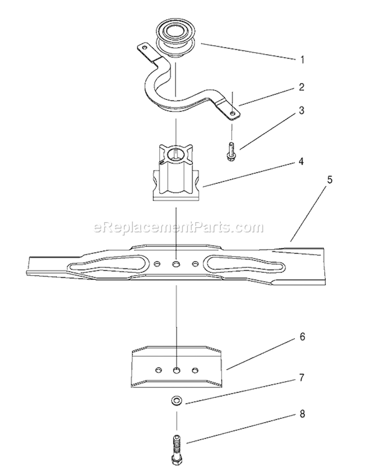 Blade Assembly Diagram and Parts List for 20809 7900001-7999999 - 1997 Toro Lawn Mower