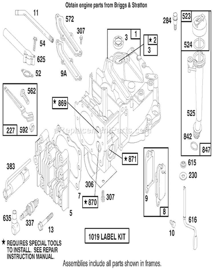 Engine Diagram and Parts List for 20809 7900001-7999999 - 1997 Toro Lawn Mower