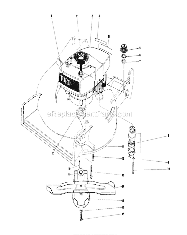 Engine Assembly Diagram and Parts List for 20810 0000001-0999999 - 1980 Toro Lawn Mower