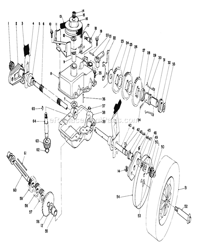 Gear Case Assembly Diagram and Parts List for 20810 2000001-2999999 - 1982 Toro Lawn Mower