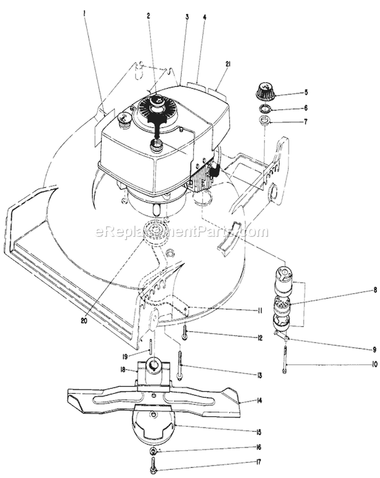 Engine Assembly Diagram and Parts List for 20810 9000001-9999999 - 1979 Toro Lawn Mower