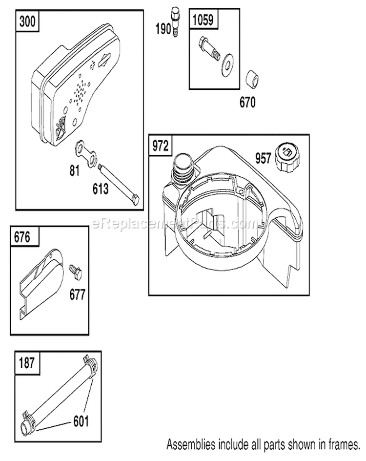 Muffler and Fuel Tank Diagram and Parts List for 20814 220000001-220999999 - 2002 Toro Lawn Mower