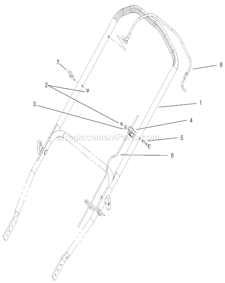 Upper Handle And Control Assembly Diagram and Parts List for 20814 220000001-220999999 - 2002 Toro Lawn Mower