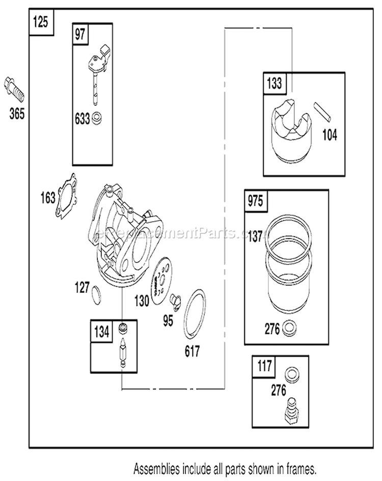 Carburetor Overhaul Kit Diagram and Parts List for 20814 220000001-220999999 - 2002 Toro Lawn Mower
