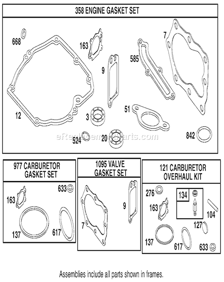 Gasket Assembly Diagram and Parts List for 20814 220000001-220999999 - 2002 Toro Lawn Mower