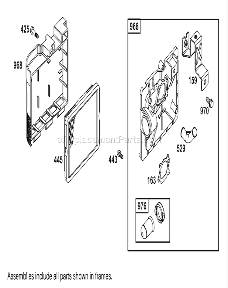 Air Cleaner Assembly Diagram and Parts List for 20814 230000001-230999999 - 2003 Toro Lawn Mower