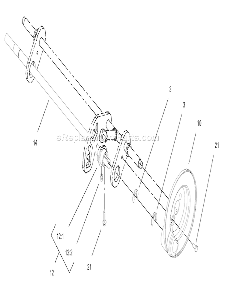 Pivot Shaft Assembly Diagram and Parts List for 20814 230000001-230999999 - 2003 Toro Lawn Mower