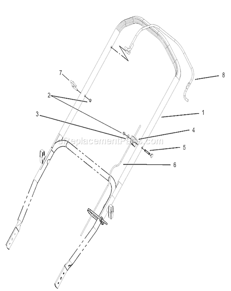 Upper Handle and Control Assembly Diagram and Parts List for 20814 230000001-230999999 - 2003 Toro Lawn Mower