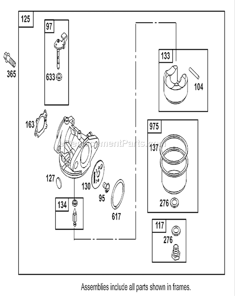 Carburetor Overhaul Kit Diagram and Parts List for 20814 230000001-230999999 - 2003 Toro Lawn Mower