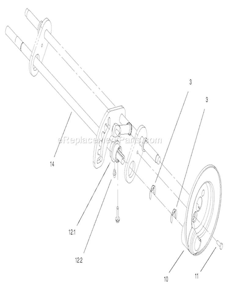 Rear Axle Assembly Diagram and Parts List for 20816 220000001-220999999 - 2002 Toro Lawn Mower
