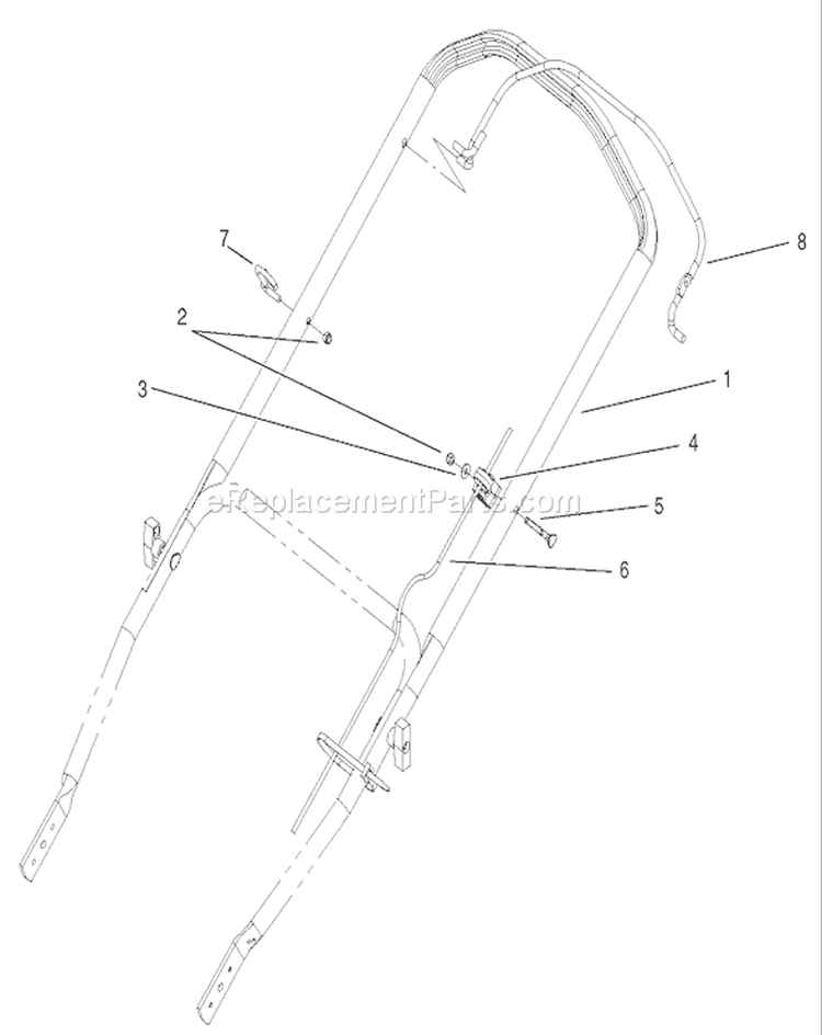 Upper Handle and Control Assembly Diagram and Parts List for 20816 220000001-220999999 - 2002 Toro Lawn Mower