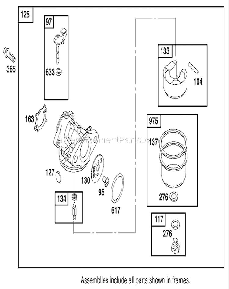 Carburetor Overhaul Kit Diagram and Parts List for 20816 220000001-220999999 - 2002 Toro Lawn Mower