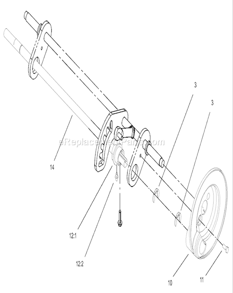 Rear Axle Assembly Diagram and Parts List for 20816 230000001-230999999 - 2003 Toro Lawn Mower