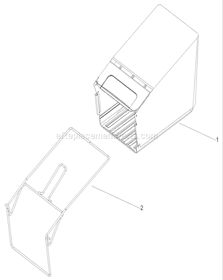 Grass Bag Assembly Diagram and Parts List for 20816 240000001-240999999 - 2004 Toro Lawn Mower